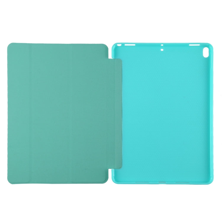 PU Plastic Bottom Case Foldable Deformation Left and Right Flip Leather Case with Three Fold Bracket & Smart Sleep for iPad Air3 2019