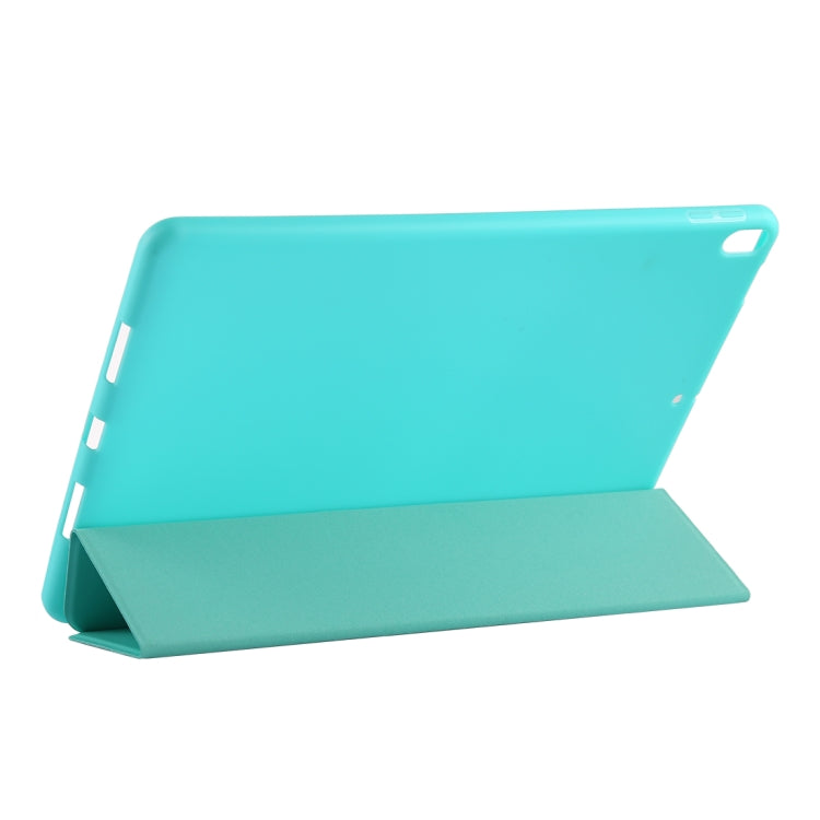 PU Plastic Bottom Case Foldable Deformation Left and Right Flip Leather Case with Three Fold Bracket & Smart Sleep for iPad Air3 2019