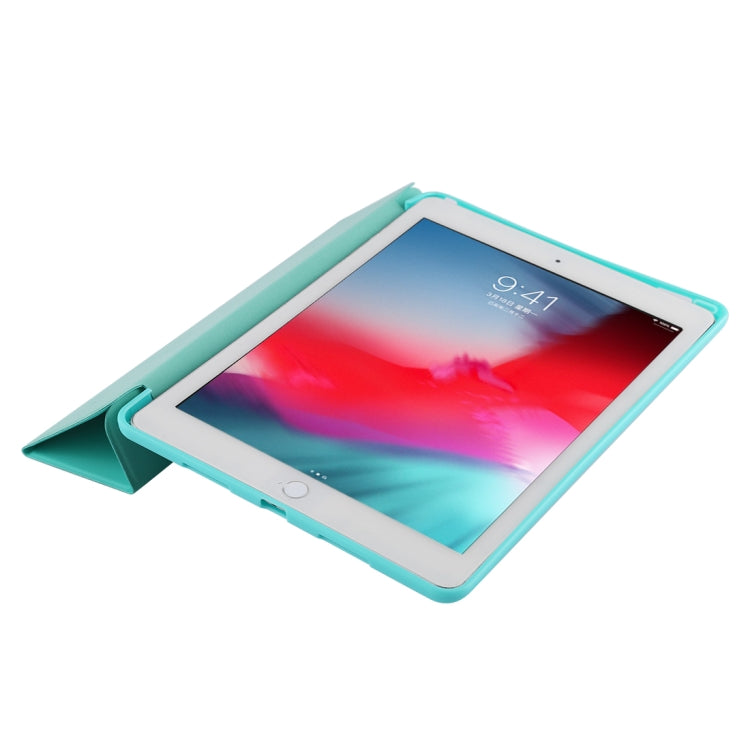 PU Plastic Bottom Case Foldable Deformation Left and Right Flip Leather Case with Three Fold Bracket & Smart Sleep for iPad Air3 2019