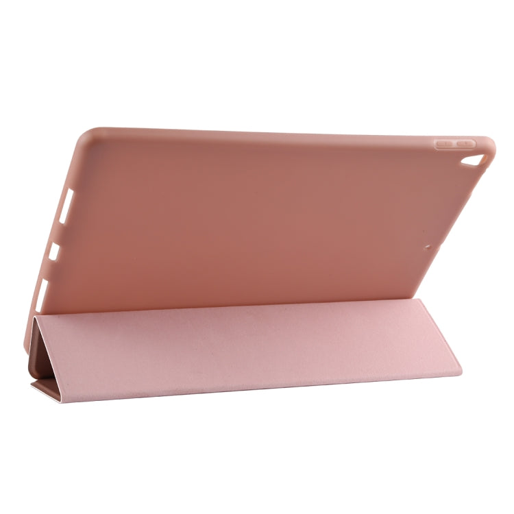PU Plastic Bottom Case Foldable Deformation Left and Right Flip Leather Case with Three Fold Bracket & Smart Sleep for iPad Air3 2019