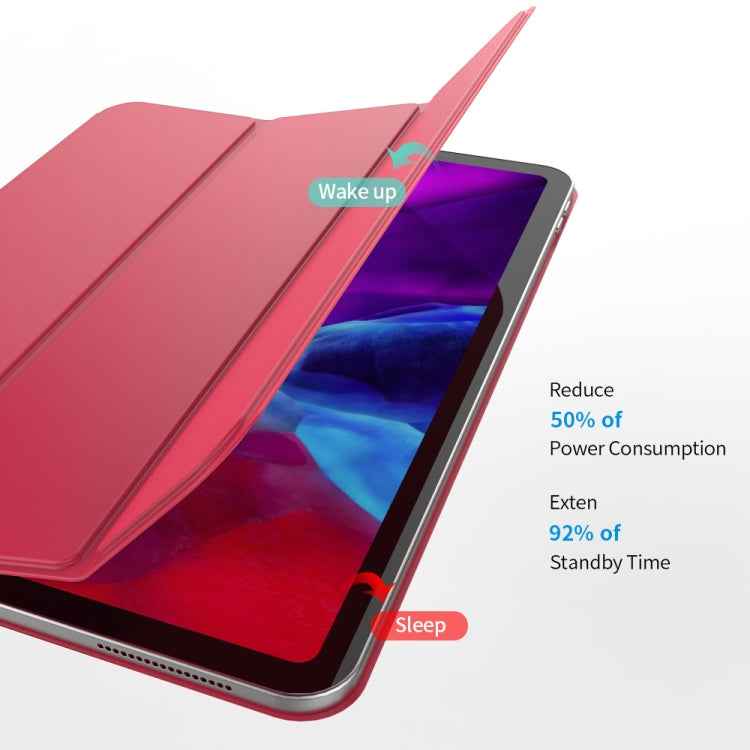 Horizontal Flip Ultra-thin Double-sided Clip Magnetic PU Leather Case for iPad Pro 12.9 2022 / 2021 / 2020 / 2018, with Three-folding Holder & Sleep / Wake-up Function