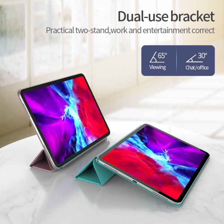 Horizontal Flip Ultra-thin Double-sided Clip Magnetic PU Leather Case for iPad Pro 12.9 2022 / 2021 / 2020 / 2018, with Three-folding Holder & Sleep / Wake-up Function