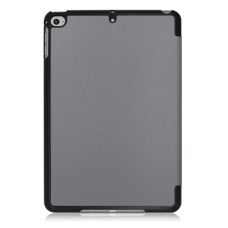 Custer Texture Horizontal Flip Leather Case for  iPad Mini 2019 & Mini 4, with Three-folding Holder & Sleep / Wake-up Function