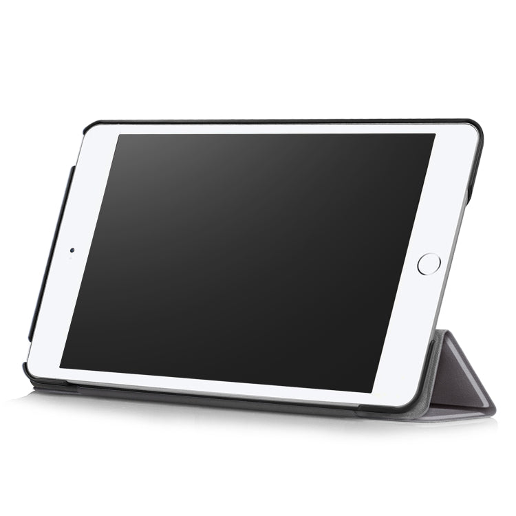 Custer Texture Horizontal Flip Leather Case for  iPad Mini 2019 & Mini 4, with Three-folding Holder & Sleep / Wake-up Function