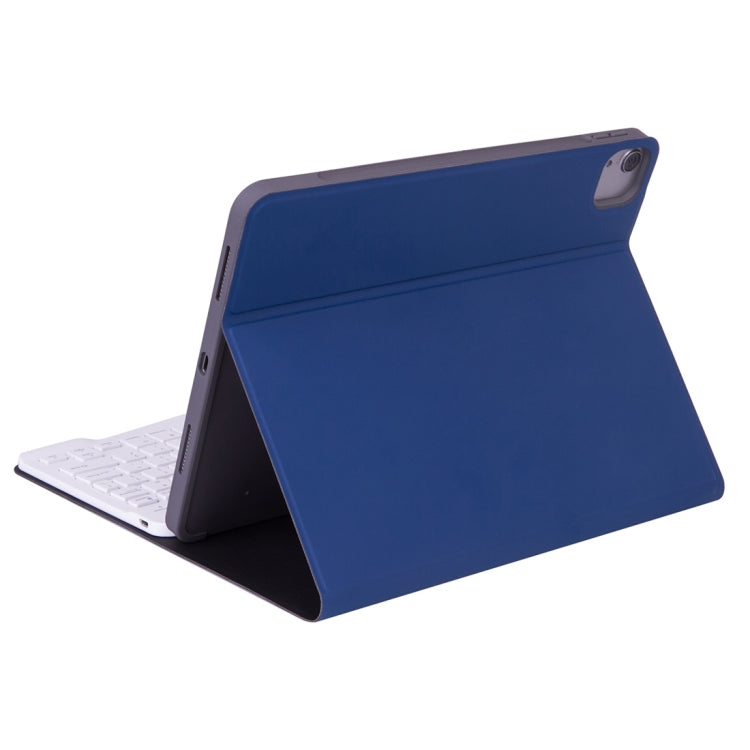 X-11B Skin Plain Texture Detachable Bluetooth Keyboard Tablet Case for iPad Pro 11 inch 2020 / 2018, with Pen Slot, White Keyboard
