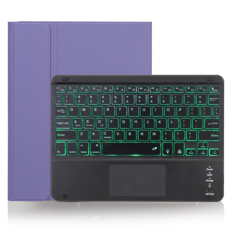 X-11BCS Skin Plain Texture Detachable Bluetooth Keyboard Tablet Case for iPad Pro 11 inch 2020 / 2018, with Touchpad & Pen Slot & Backlight