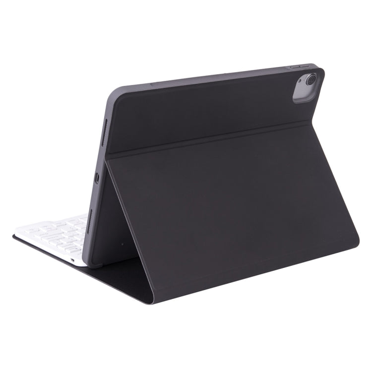 X-11BS Skin Plain Texture Detachable Bluetooth Keyboard Tablet Case for iPad Pro 11 inch 2020 / 2018, with Pen Slot & Backlight, White Keyboard