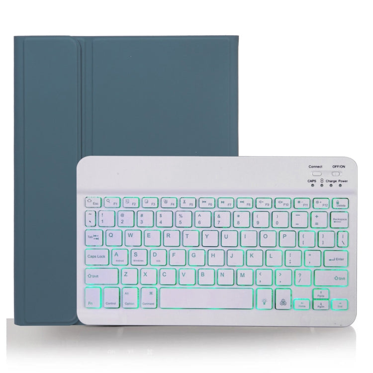 X-11BS Skin Plain Texture Detachable Bluetooth Keyboard Tablet Case for iPad Pro 11 inch 2020 / 2018, with Pen Slot & Backlight, White Keyboard