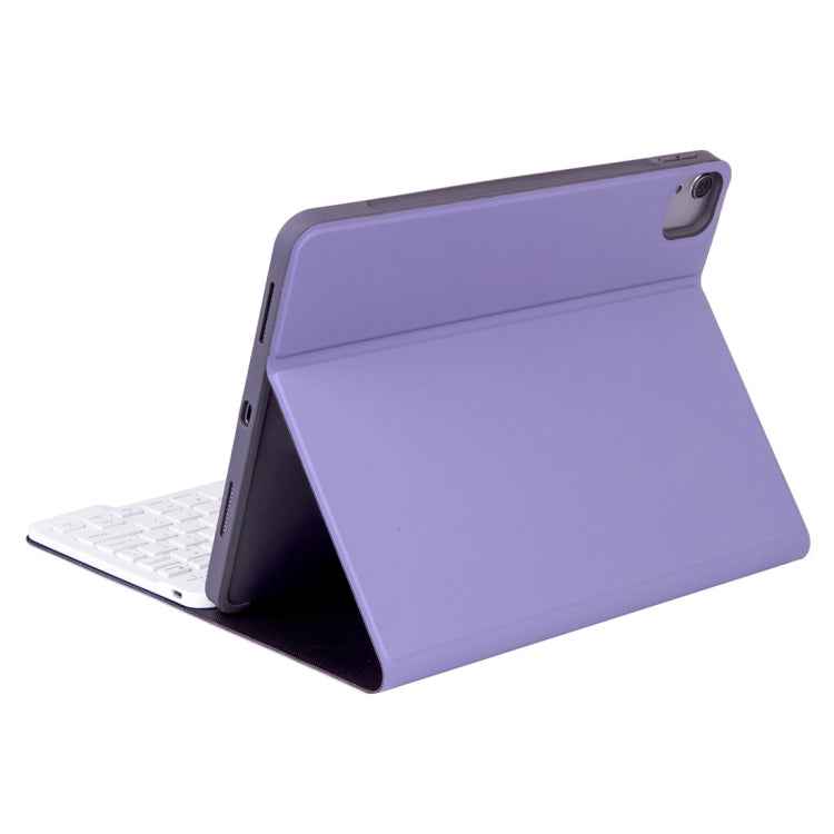X-11BS Skin Plain Texture Detachable Bluetooth Keyboard Tablet Case for iPad Pro 11 inch 2020 / 2018, with Pen Slot & Backlight, White Keyboard