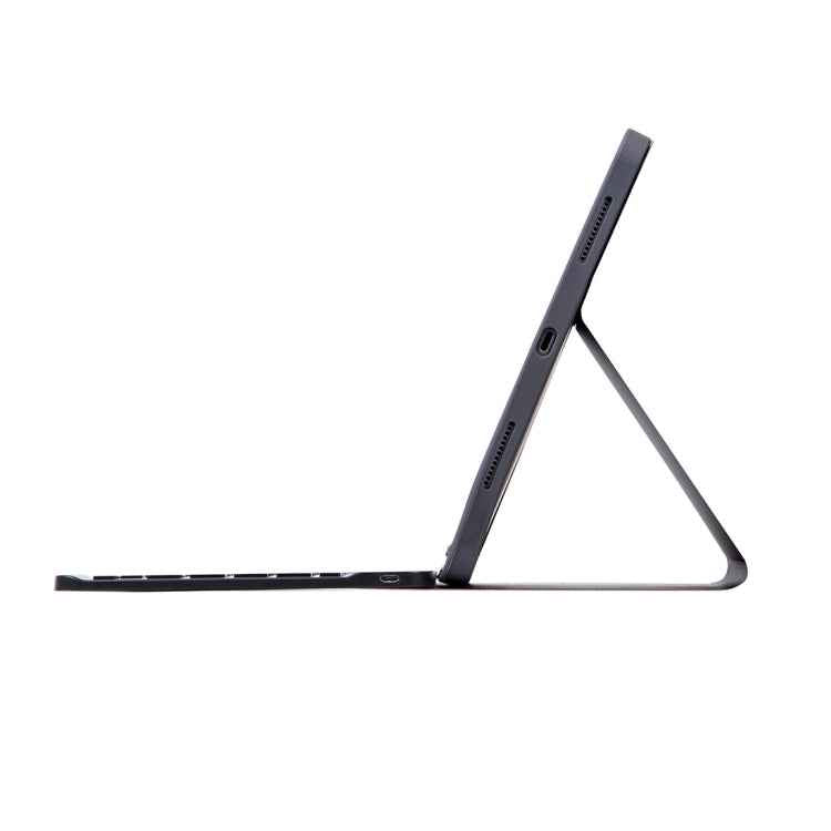 X-11BS Skin Plain Texture Detachable Bluetooth Keyboard Tablet Case for iPad Pro 11 inch 2020 / 2018, with Pen Slot & Backlight, Black Keyboard
