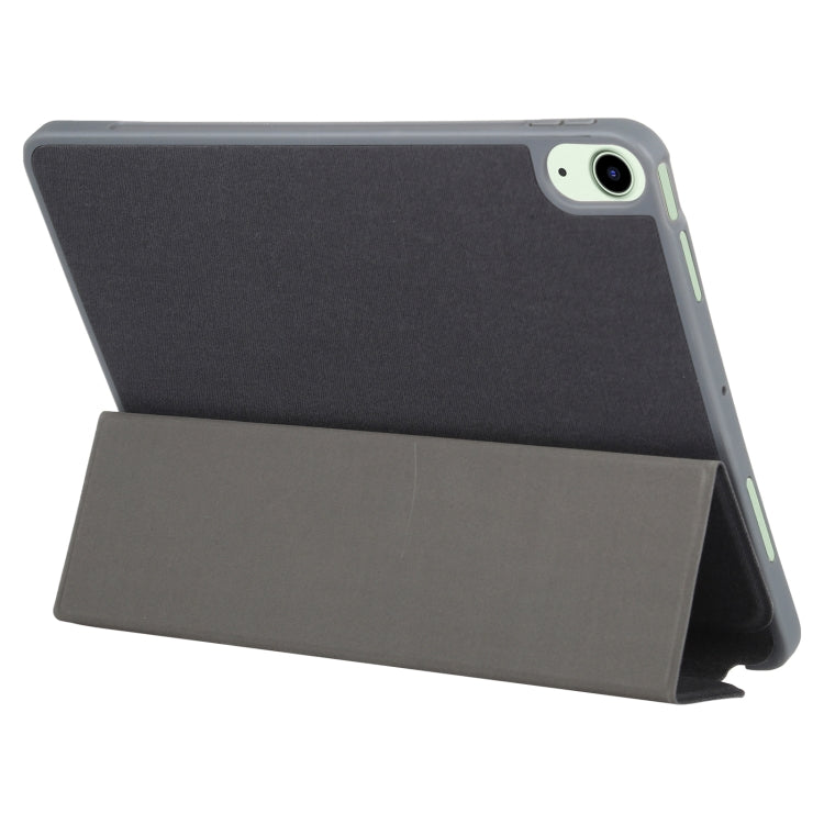Mutural YASHI Series TPU + PU Cloth Pattern Texture Horizontal Flip Leather Case with Three-folding Holder & Pen Slot & Wake-up / Sleep Function For iPad Air 2022 / 2020 10.9