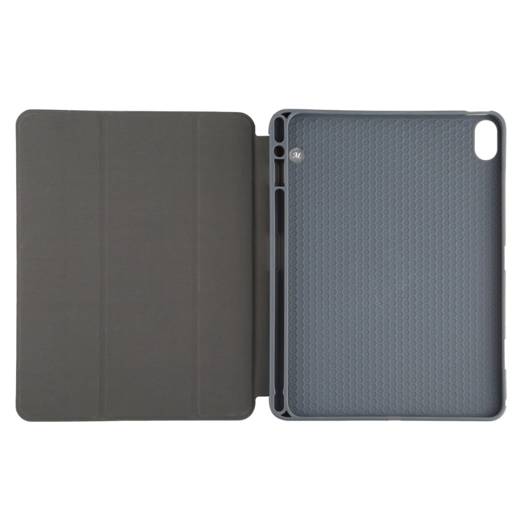 Mutural YASHI Series TPU + PU Cloth Pattern Texture Horizontal Flip Leather Case with Three-folding Holder & Pen Slot & Wake-up / Sleep Function For iPad Air 2022 / 2020 10.9