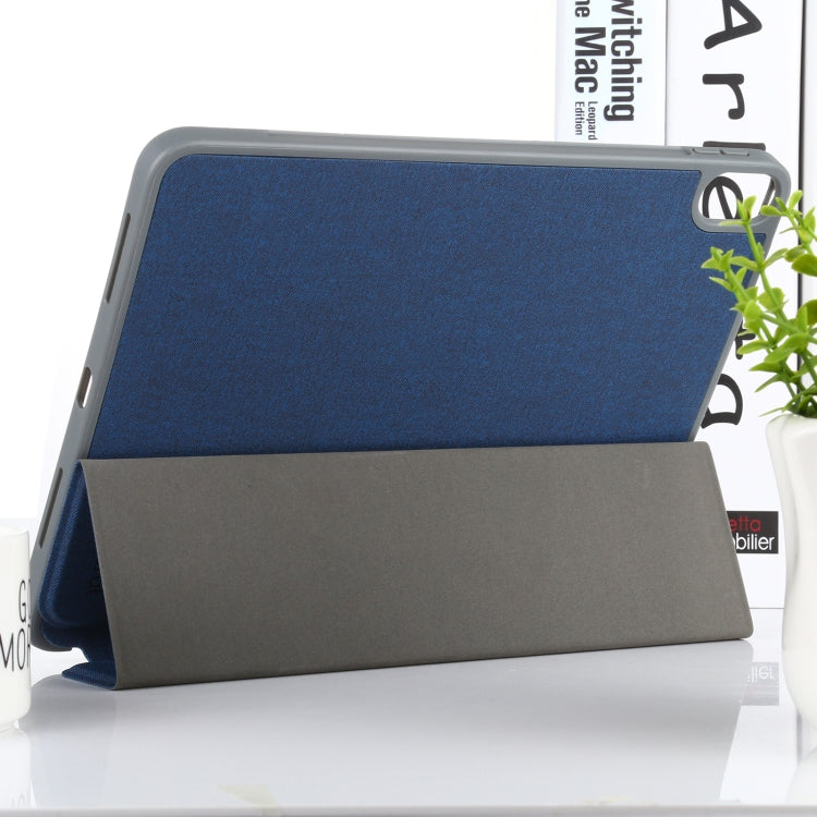 Mutural YASHI Series TPU + PU Cloth Pattern Texture Horizontal Flip Leather Case with Three-folding Holder & Pen Slot & Wake-up / Sleep Function For iPad Air 2022 / 2020 10.9