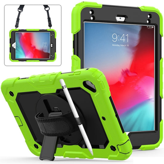 Shockproof Colorful Silica Gel + PC Protective Case for iPad Mini 2019 / Mini 4, with Holder & Shoulder Strap & Hand Strap & Pen Slot