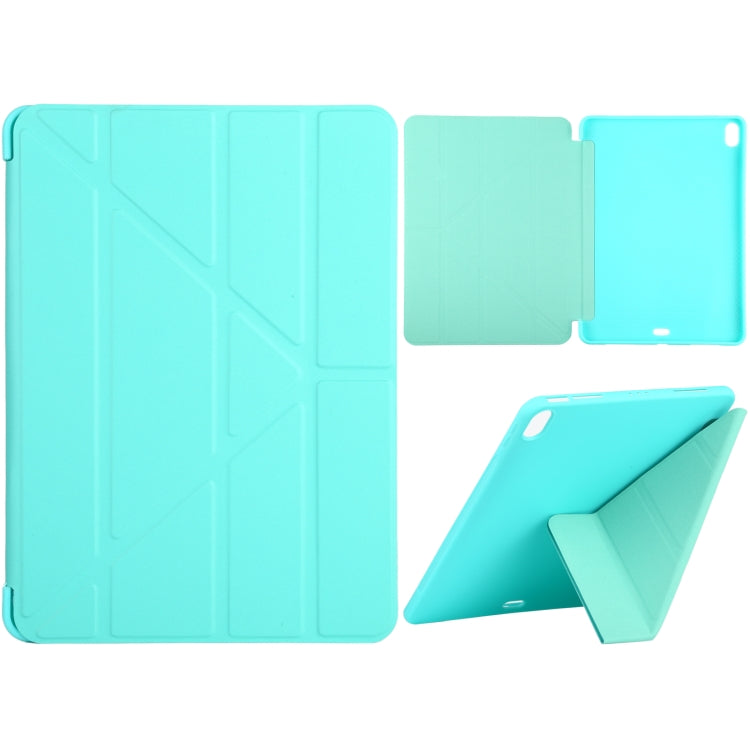 Millet Texture PU+ Silicone Full Coverage Leather Case with Multi-folding Holder for iPad Air (2020) 10.9 inch