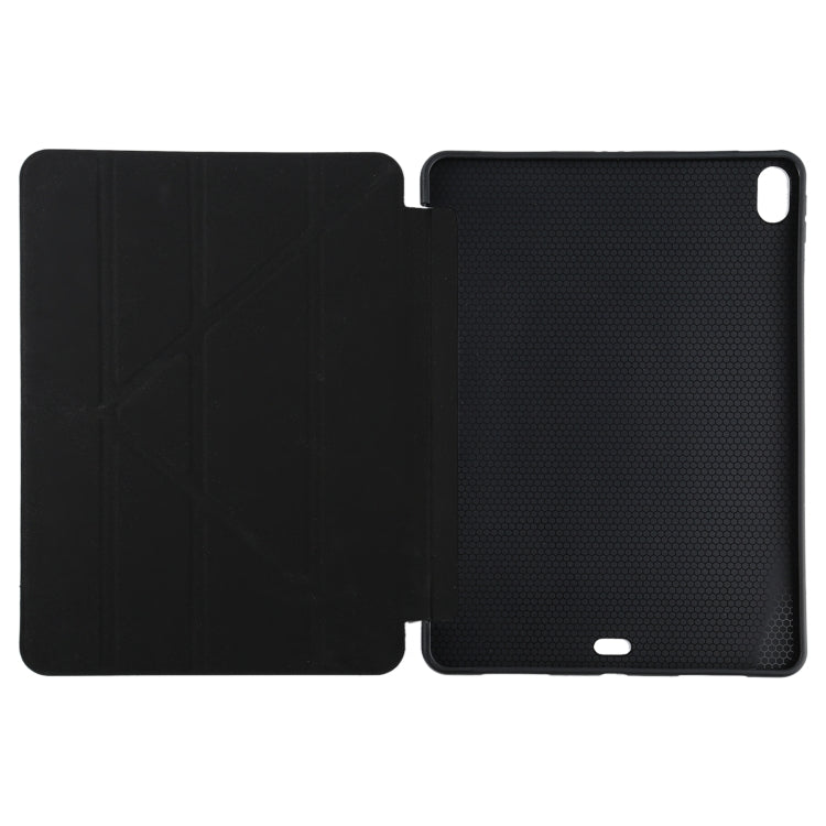 Millet Texture PU+ Silicone Full Coverage Leather Case with Multi-folding Holder for iPad Air (2020) 10.9 inch