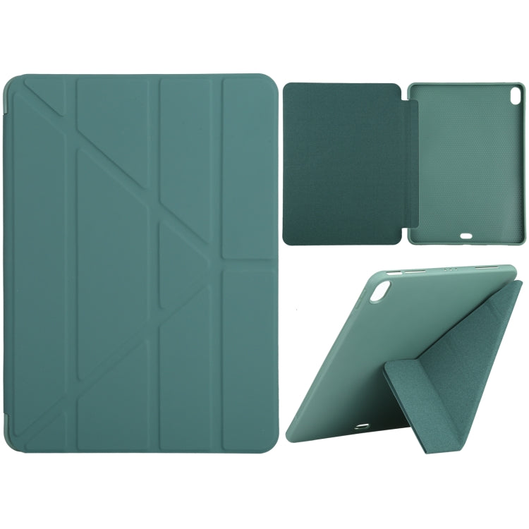 Millet Texture PU+ Silicone Full Coverage Leather Case with Multi-folding Holder for iPad Air (2020) 10.9 inch