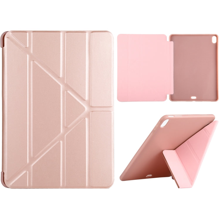 Millet Texture PU+ Silicone Full Coverage Leather Case with Multi-folding Holder for iPad Air (2020) 10.9 inch