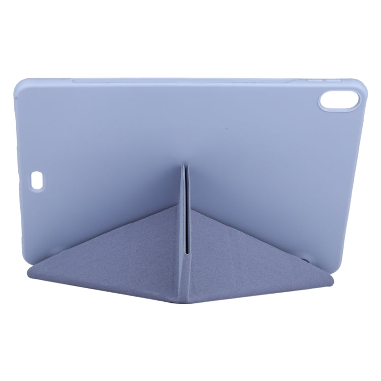Millet Texture PU+ Silicone Full Coverage Leather Case with Multi-folding Holder for iPad Air (2020) 10.9 inch