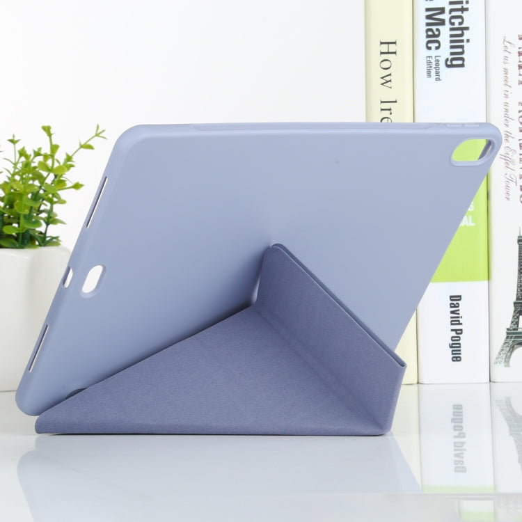 Millet Texture PU+ Silicone Full Coverage Leather Case with Multi-folding Holder for iPad Air (2020) 10.9 inch