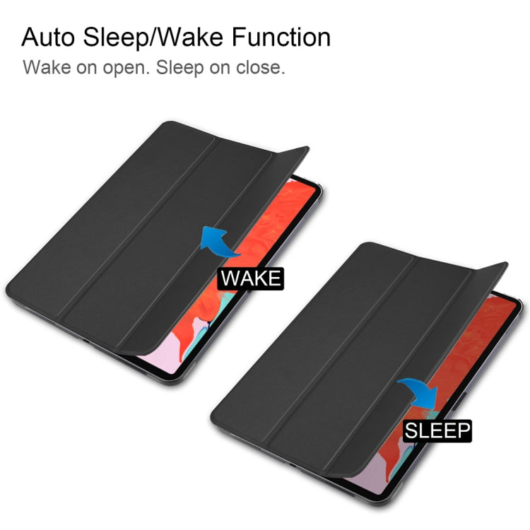 Custer Texture Horizontal Flip PU Leather Case for iPad Air 13 2024 / iPad Pro 12.9 inch (2018), with Three-folding Holder & Sleep / Wake-up Function