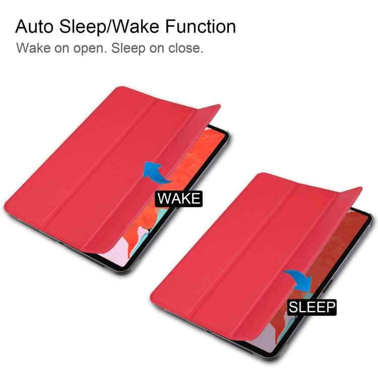 Custer Texture Horizontal Flip PU Leather Case for iPad Air 13 2024 / iPad Pro 12.9 inch (2018), with Three-folding Holder & Sleep / Wake-up Function
