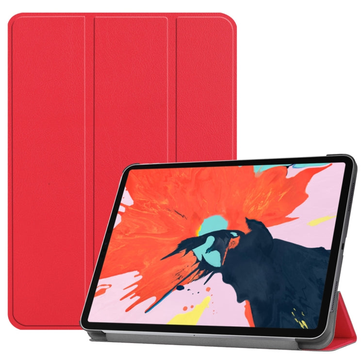 Custer Texture Horizontal Flip PU Leather Case for iPad Air 13 2024 / iPad Pro 12.9 inch (2018), with Three-folding Holder & Sleep / Wake-up Function