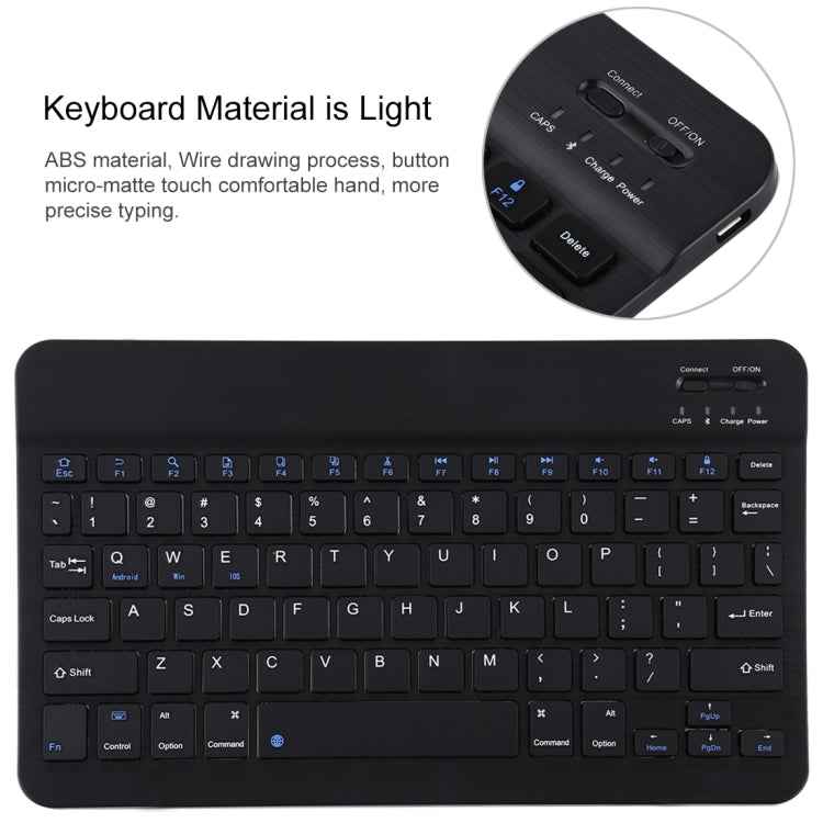 TG11B Detachable Bluetooth Black Keyboard + Microfiber Leather Tablet Case for iPad Pro 11 inch (2020), with Pen Slot & Holder