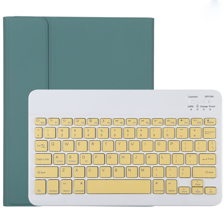 TG11B Detachable Bluetooth Yellow Keyboard + Microfiber Leather Tablet Case for iPad Pro 11 inch (2020), with Pen Slot & Holder, Yellow Keyboard