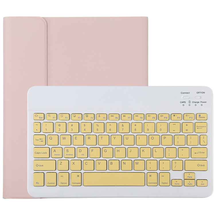 TG11B Detachable Bluetooth Yellow Keyboard + Microfiber Leather Tablet Case for iPad Pro 11 inch (2020), with Pen Slot & Holder