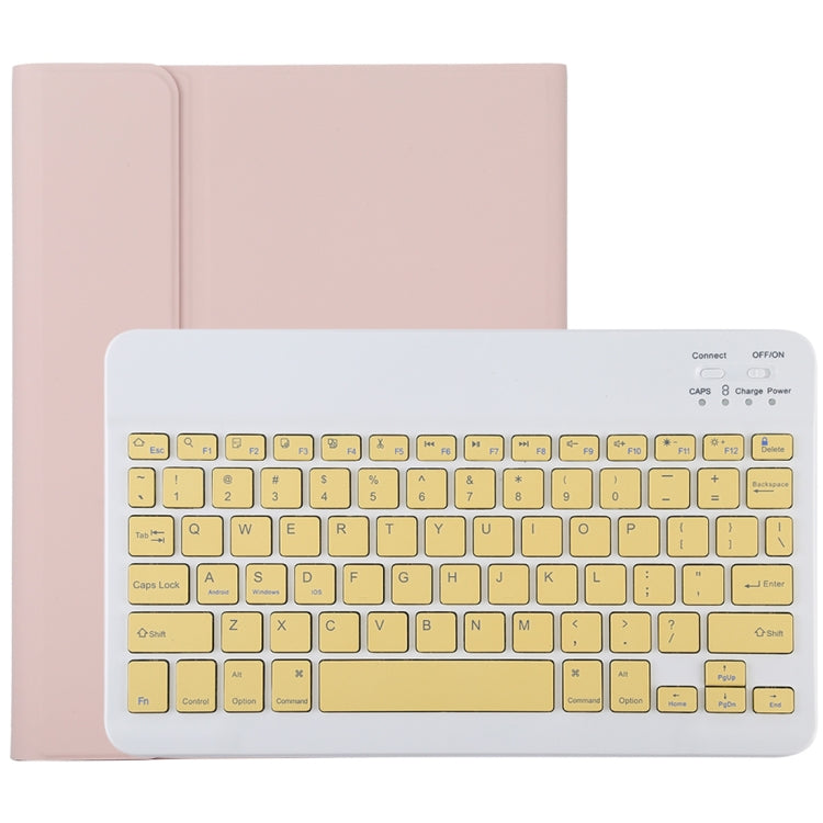 TG11B Detachable Bluetooth Yellow Keyboard + Microfiber Leather Tablet Case for iPad Pro 11 inch (2020), with Pen Slot & Holder, Yellow Keyboard