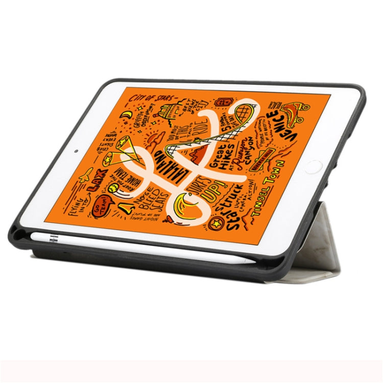 Marble Texture Pattern Horizontal Flip Leather Case for iPad Mini 2019, with Three-folding Holder & Pen Slot & Sleep / Wake-up Function, For iPad Mini 2019