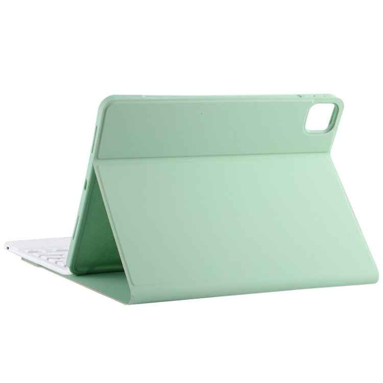 TG11BC Detachable Bluetooth White Keyboard Microfiber Leather Tablet Case for iPad Pro 11 inch (2020), with Touchpad & Pen Slot & Holder