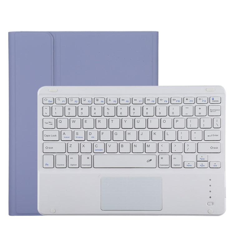 TG11BC Detachable Bluetooth White Keyboard Microfiber Leather Tablet Case for iPad Pro 11 inch (2020), with Touchpad & Pen Slot & Holder, White Keyboard