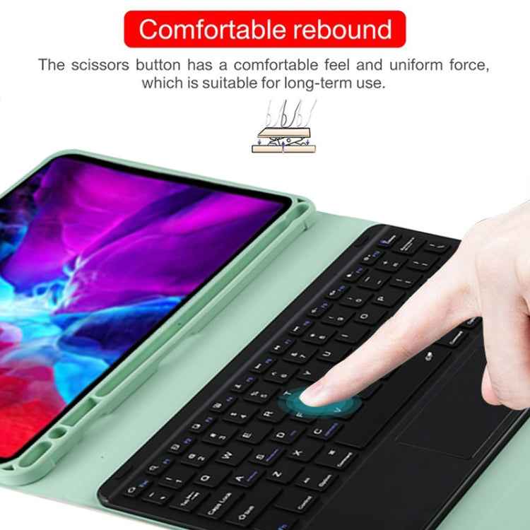 TG11BC Detachable Bluetooth Black Keyboard Microfiber Leather Tablet Case for iPad Pro 11 inch (2020), with Touchpad & Pen Slot & Holder