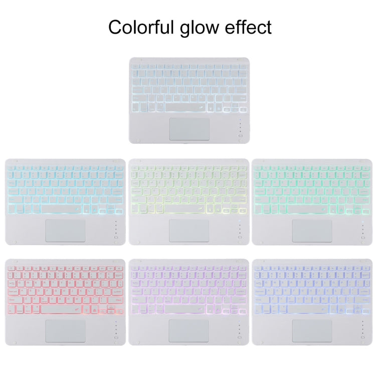 TG11BCS Detachable Bluetooth White Keyboard Microfiber Leather Tablet Case for iPad Pro 11 inch (2020), with Backlight & Touchpad & Pen Slot & Holder, White Keyboard