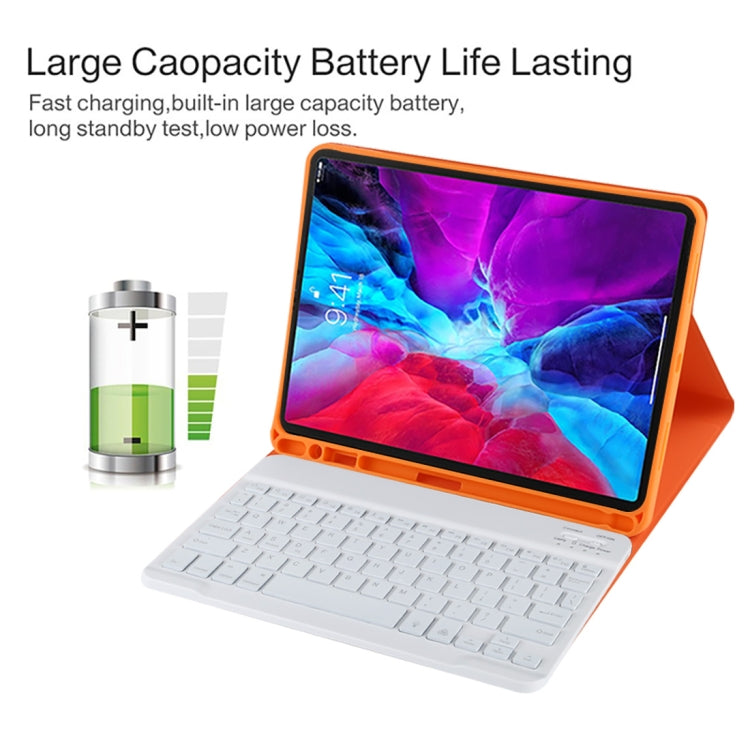 TG11BS Detachable Bluetooth White Keyboard Microfiber Leather Tablet Case for iPad Pro 11 inch (2020), with Backlight & Pen Slot & Holder