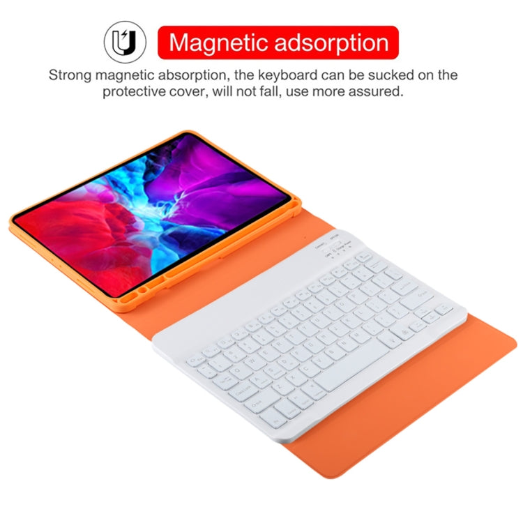 TG11BS Detachable Bluetooth White Keyboard Microfiber Leather Tablet Case for iPad Pro 11 inch (2020), with Backlight & Pen Slot & Holder