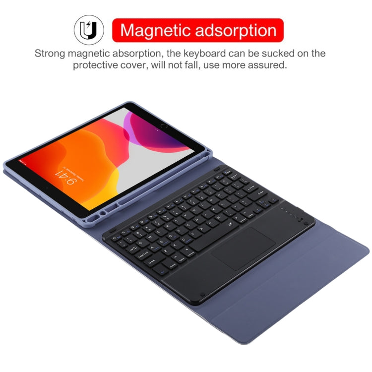TG-102BC Detachable Bluetooth Black Keyboard + Microfiber Leather Tablet Case for iPad 10.2 inch / iPad Air (2019), with Touch Pad & Pen Slot & Holder, TG-102BC