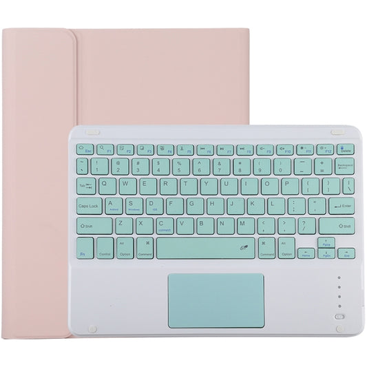 TG-102BC Detachable Bluetooth Green Keyboard + Microfiber Leather Tablet Case for iPad 10.2 inch / iPad Air (2019), with Touch Pad & Pen Slot & Holder