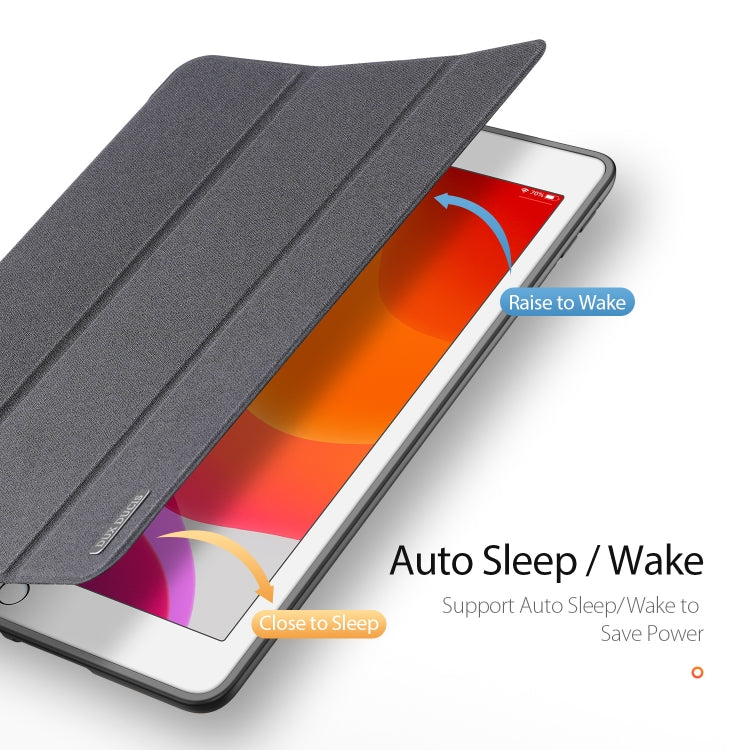 For iPad 10.2 DUX DUCIS Domo Series Horizontal Flip Magnetic PU Leather Case with Three-folding Holder & Pen Slot & Sleep / Wake-up Function