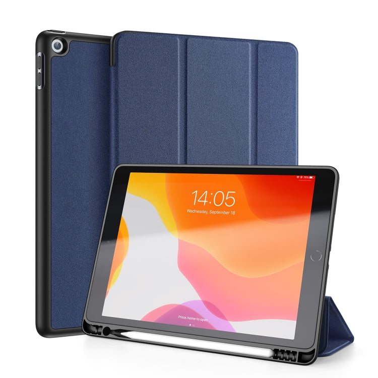 For iPad 10.2 DUX DUCIS Domo Series Horizontal Flip Magnetic PU Leather Case with Three-folding Holder & Pen Slot & Sleep / Wake-up Function
