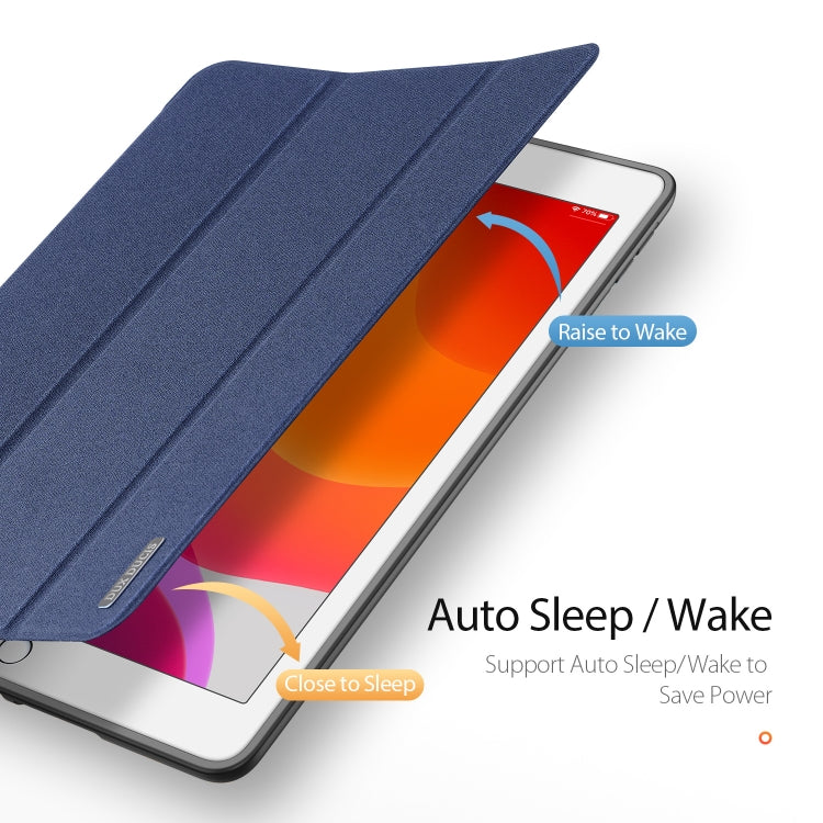 For iPad 10.2 DUX DUCIS Domo Series Horizontal Flip Magnetic PU Leather Case with Three-folding Holder & Pen Slot & Sleep / Wake-up Function