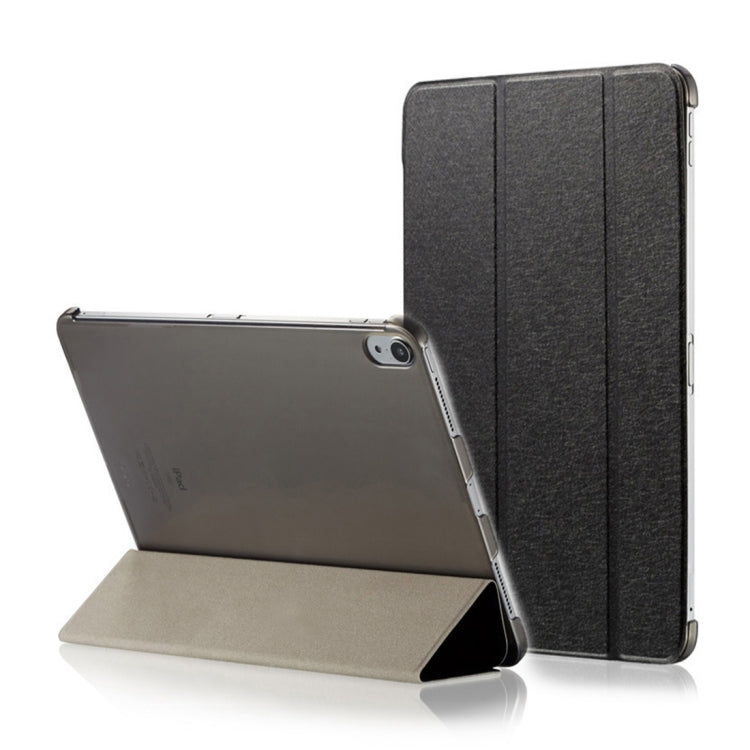 Silk Texture Horizontal Flip Ultra-thin Double-sided Clip Magnetic PU Leather Case for iPad Pro 11 inch (2018), with Three-folding Holder & Sleep / Wake-up Function