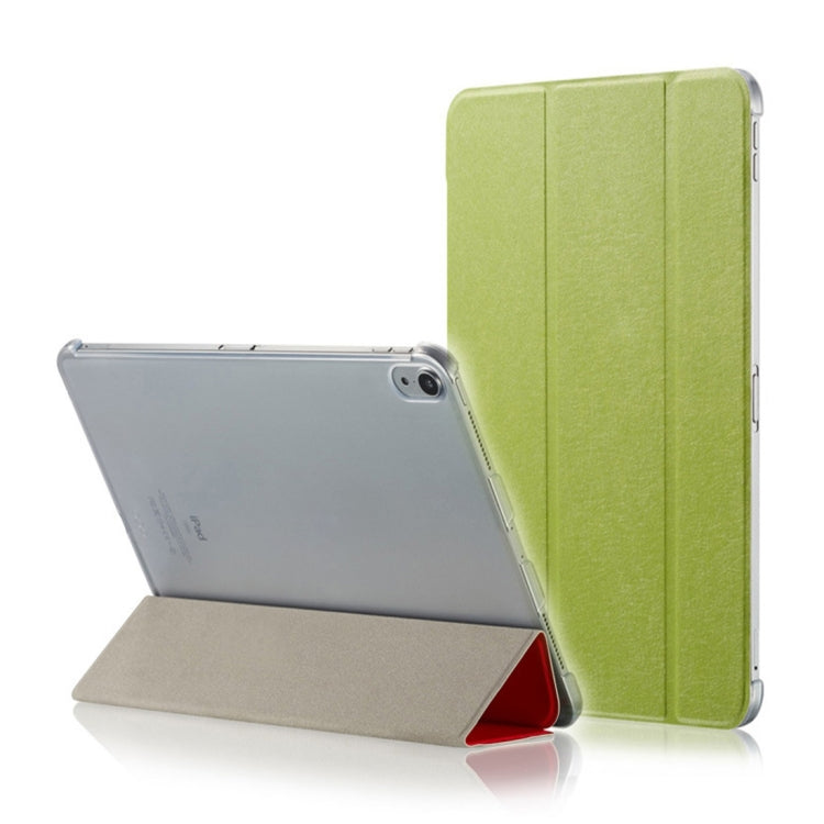 Silk Texture Horizontal Flip Ultra-thin Double-sided Clip Magnetic PU Leather Case for iPad Pro 11 inch (2018), with Three-folding Holder & Sleep / Wake-up Function