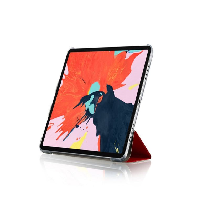 Silk Texture Horizontal Flip Ultra-thin Double-sided Clip Magnetic PU Leather Case for iPad Pro 11 inch (2018), with Three-folding Holder & Sleep / Wake-up Function