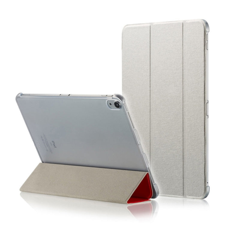 Silk Texture Horizontal Flip Ultra-thin Double-sided Clip Magnetic PU Leather Case for iPad Pro 11 inch (2018), with Three-folding Holder & Sleep / Wake-up Function