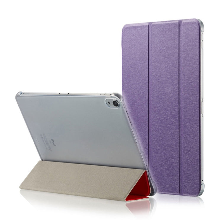 Silk Texture Horizontal Flip Ultra-thin Double-sided Clip Magnetic PU Leather Case for iPad Pro 11 inch (2018), with Three-folding Holder & Sleep / Wake-up Function
