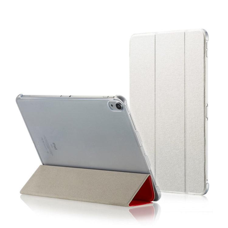 Silk Texture Horizontal Flip Ultra-thin Double-sided Clip Magnetic PU Leather Case for iPad Pro 11 inch (2018), with Three-folding Holder & Sleep / Wake-up Function