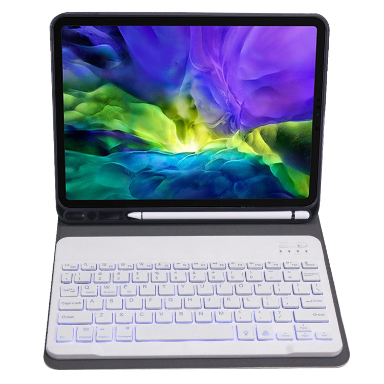 A11BS 2020 Ultra-thin ABS Detachable Bluetooth Keyboard Tablet Case for iPad Pro 11 2022 / 2021 / Air4 / Air5, with Backlight & Pen Slot & Holder